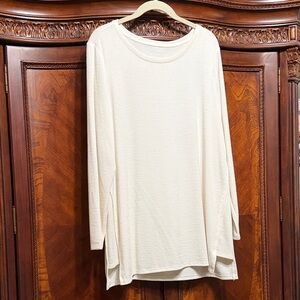 Chico's Cream Long Sleeve Tunic Top